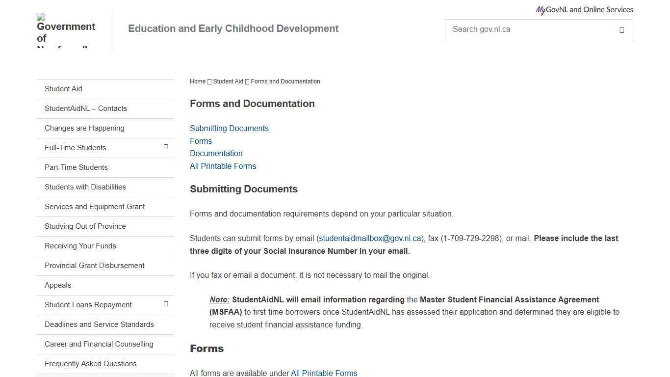 Forms and Documentation - Education and Early Childhood Development